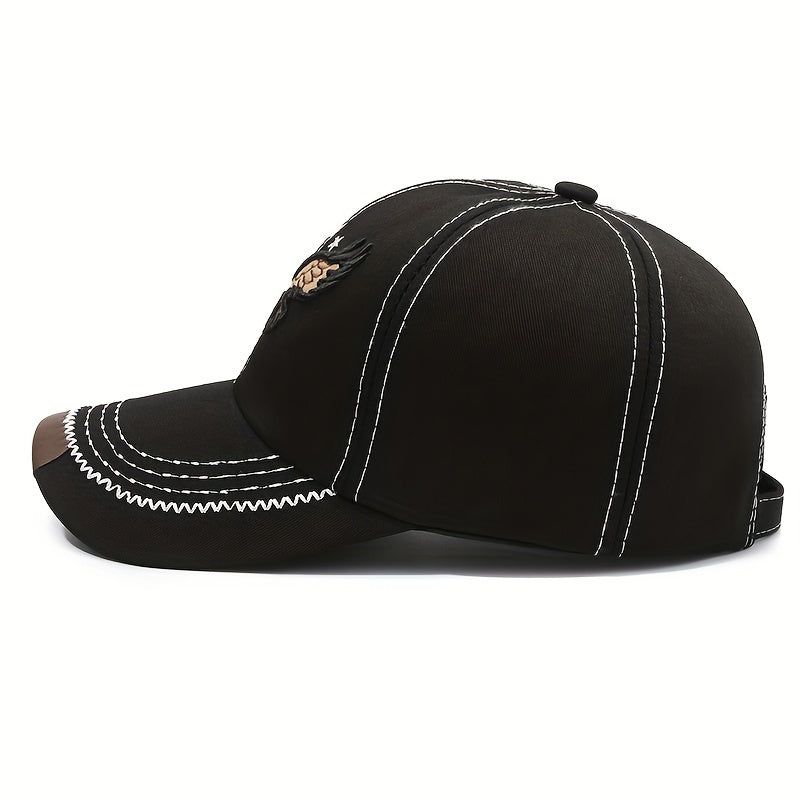 Unisex Fashion Cool 3D Eagle Embroidered Baseball Hat, Adjustable Sun Protection Casual Sports Sun Hat For Women & Men