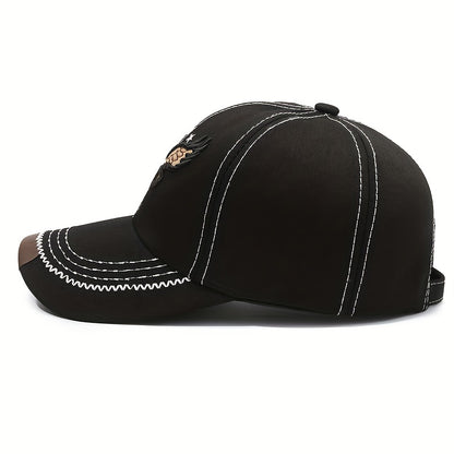 Unisex Fashion Cool 3D Eagle Embroidered Baseball Hat, Adjustable Sun Protection Casual Sports Sun Hat For Women & Men