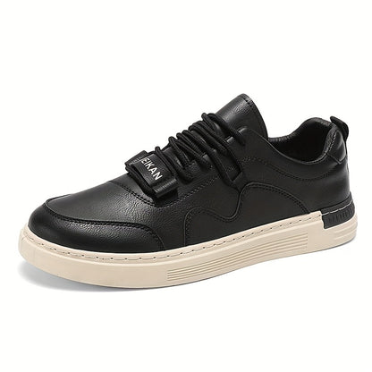 Men'S Casual Low-Top Sneakers - Lightweight, Comfortable & Versatile Skate Shoes in Black with White Accents, Lace-Up Design for Outdoor Hiking & Casual Wear, Outdoor Hiking Shoes | Stylish Lowtops | Comfortable Footwear