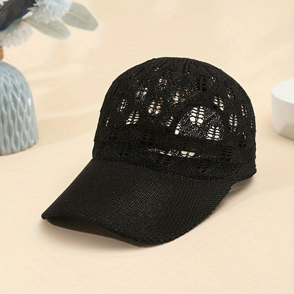 Breathable Mesh Baseball Cap for Women - Adjustable, Lightweight & Stylish Sun Hat with Hollow-Out Design