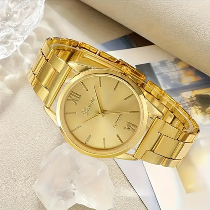 1pc Luxury Men's Quartz Wrist Watch, Alloy Case and Band, Fashionable Gift for Successful Gentlemen, Suitable for Women