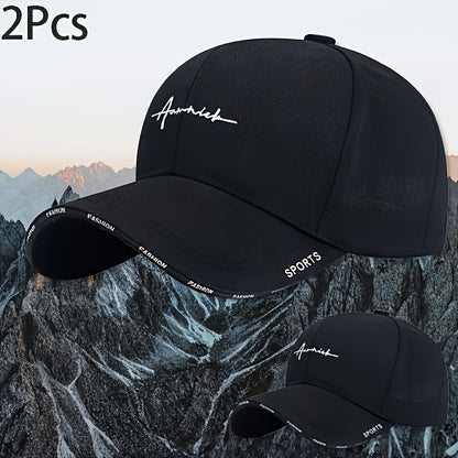 Set of 2 Custom Embroidered Baseball Caps, Breathable Sports Baseball Caps for Men And Women