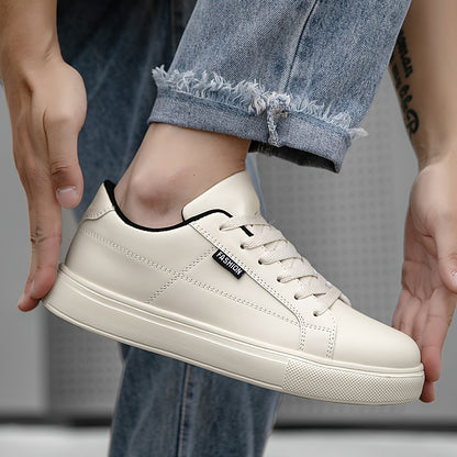 Men's Monochrome Casual Sneakers with White Accents - Comfortable, Easy to Match, Ideal for Everyday Use and Hiking