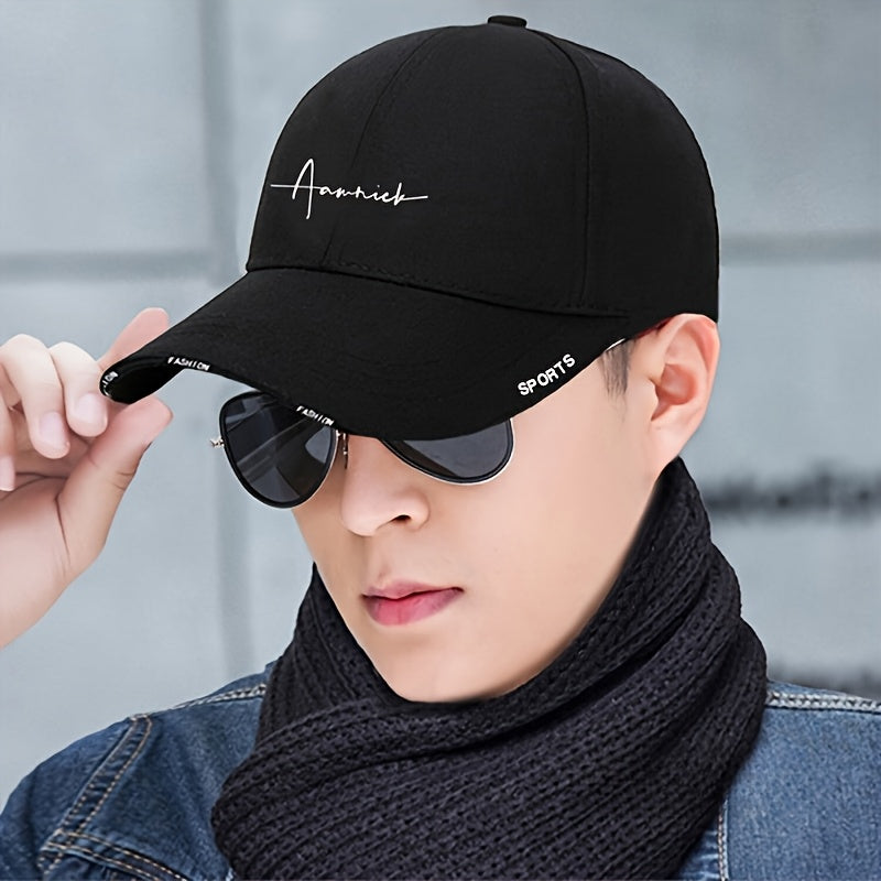 1pc Unisex Casual Embroidered Letter Baseball Cap, Spring/Winter Sun Protection Hip Hop Hat, Lightweight Outdoor Travel Cap