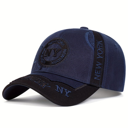 1pc Men's NY Letter Stitching Baseball Cap Outdoor Adjustable Sun Protection Casual Hat Suitable for Spring and Autumn Travel and Beach Party