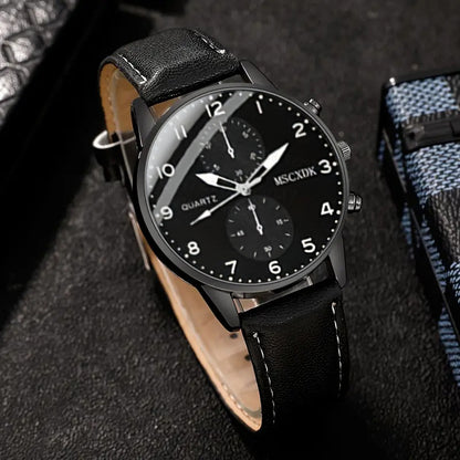 5pcs men&women&apos;s Watch Set - Stylish Casual Quartz Wristwatch, Necklace, Bracelet, Ring, and Glasses, Suitable for Women&women