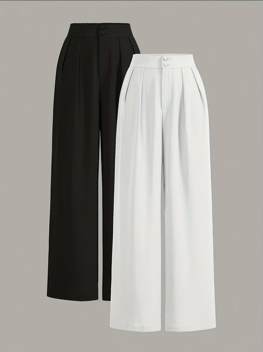 Two-piece Set of High-waisted Wide-leg Pants