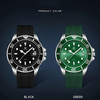 Men'S Square Dial Alloy Watch - Stylish & Durable Silicone Strap, Quartz Movement, Pointer Display, Date Feature, Ideal for Business Casual, Battery Powered (Non-Rechargeable), Everyday Watch|Stylized Dial Design|Durable Cons