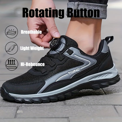 Men'S Lightweight Breathable Outdoor Walking Shoes - Low-Top Comfortable Sneakers with EVA Cushioning, Fabric Upper & Sole for Hiking, Jogging, Casual Wear - Black/White Striped Design, Hiking Shoes, Jogging Footwear, Stylish