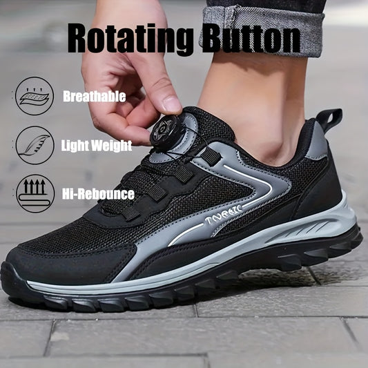 Men'S Lightweight Breathable Outdoor Walking Shoes - Low-Top Comfortable Sneakers with EVA Cushioning, Fabric Upper & Sole for Hiking, Jogging, Casual Wear - Black/White Striped Design, Hiking Shoes, Jogging Footwear, Stylish