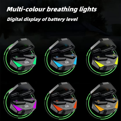 Bluetours X15 Wireless Earbuds with Colorful LED Lights - Intelligent Digital Display, Extended Playtime, Clear Call Quality, Low Latency, Ideal for Gaming & Outdoor Use - No Charger Included, Gaming Headphones | LED Light Ea