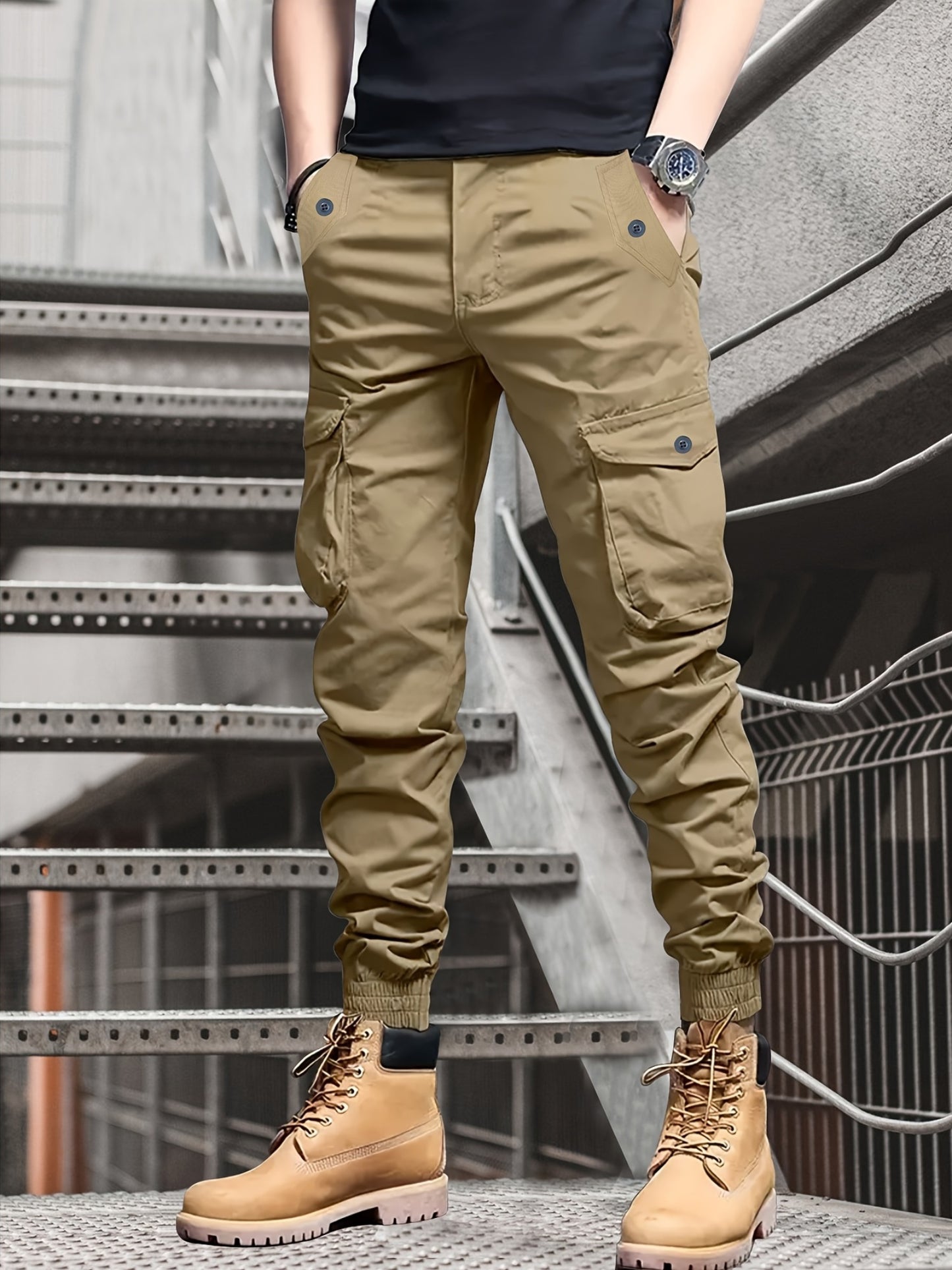 Men'S Cargo Pants, Stylish And Casual Joggers with Multiple Pocket Decorations, Suitable for Spring And Summer, Model 2188.