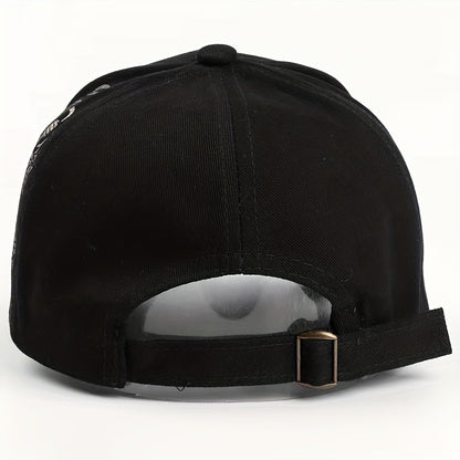 1pc Unisex Sunshade Breathable Adjustable Baseball Cap With Dragon Print For Outdoor Sport, Ideal choice for Gifts