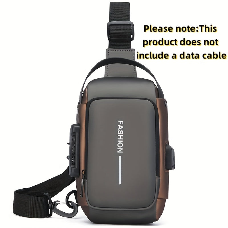 Men'S Crossbody Bag with Password Lock, Anti-Theft Chest Bag, Trendy Casual Sports Shoulder Bag, Large Capacity Crossbody Men'S Bag, Daily Commuting Shoulder Bag