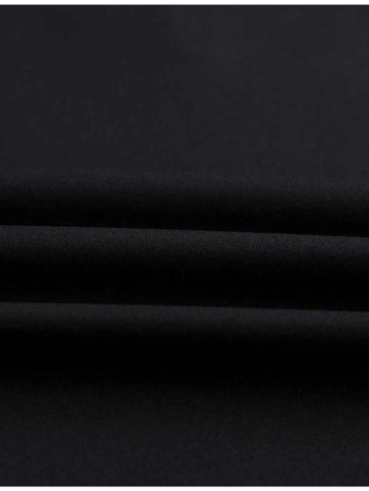 1pc of Men's black and white color-block round neck casual short-sleeve T-shirt