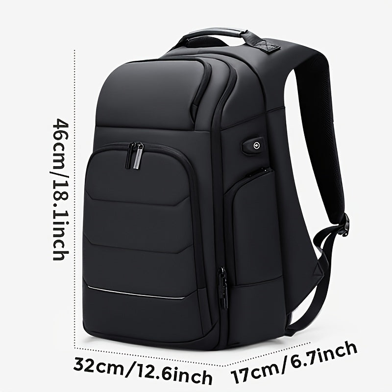 FENRUIEN Men'S Large Capacity Expandable Backpack with USB Charging, 39.62cm Laptop Bag, Durable Oxford Fabric, Multiple Compartments for Travel and Business Use, Travel Backpack | Minimalist Backpack | Durable Zippers, Lapto