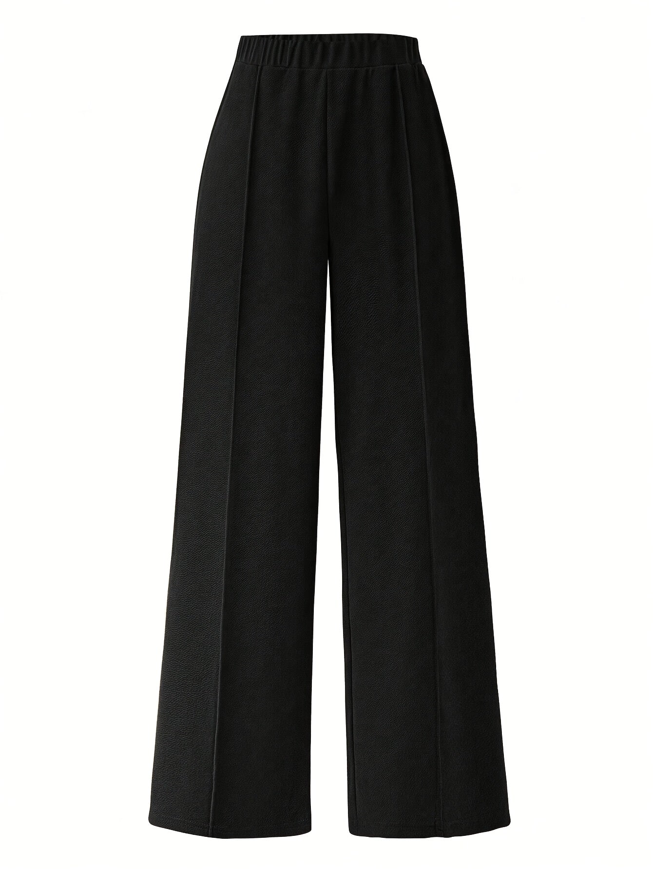 Elegant daily commuting two-piece set for ladies, featuring a color-blocked and pieced-together shirt and wide-leg trousers, suitable for all four seasons and machine washable.