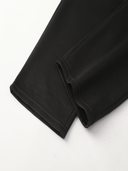 2025 Men'S Athletic Set - White & Black, Long Sleeve, Collared, Non-Stretch Fabric, with Pockets, for Spring/Fall, Casual Sportswear, Casual Sportswear|Modern Athletic|Pocketed Jacket