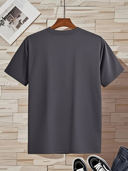 Men'S V-Neck Short Sleeve T-Shirt - Lightweight & Breathable, Casual Fit, Solid Black, Perfect for Summer, High-Quality Knit Fabric, Everyday Tshirt | Casual Style | Comfortable Fit