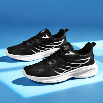 2025 New Arrival Men'S White & Red Sneakers - Breathable Mesh, Soft Bottom, Casual Sports Shoes for Running & Daily Wear, Casual Athletic Shoes | Modern Casual Shoes | Breathable Upper, Running Shoes