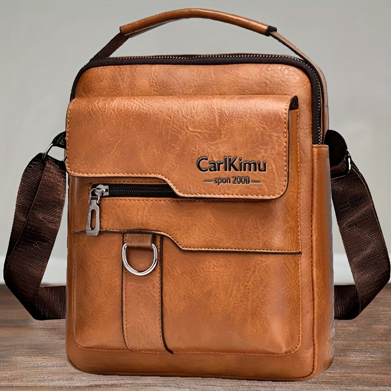 New Men's crossbody bag, single-shoulder bag, casual and fashionable, simple and trendy handbag for going out [Zipper direction random]