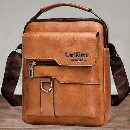 New Men's crossbody bag, single-shoulder bag, casual and fashionable, simple and trendy handbag for going out [Zipper direction random]