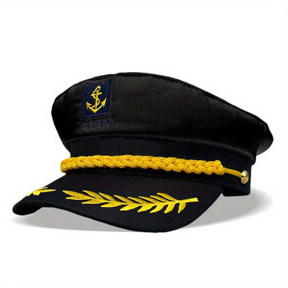 Navy Hat Sailor Hat Outdoor Travel Sun Hat Leisure Flat Top Hat Captain Hat Cruise Party Navy Ceremonial Hat For Men And Women, Ideal Choice For Gifts