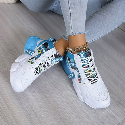 Women's Fashion Thick-Soled Sneakers, Street Style Breathable Casual Shoes for All Seasons