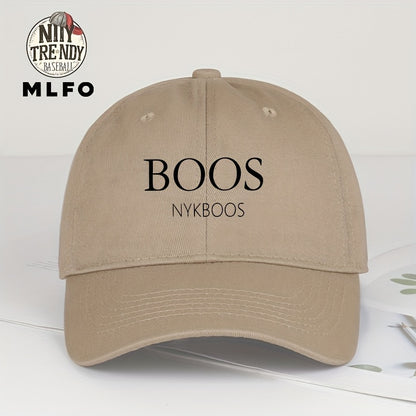 MLFO Casual "BOOS NYKBOOS" Baseball Cap, Lightweight Polyester, Adjustable Fit, Curved Brim, Hand Washable, 5 Colors, with Thanksgiving and Father'S Day Prints
