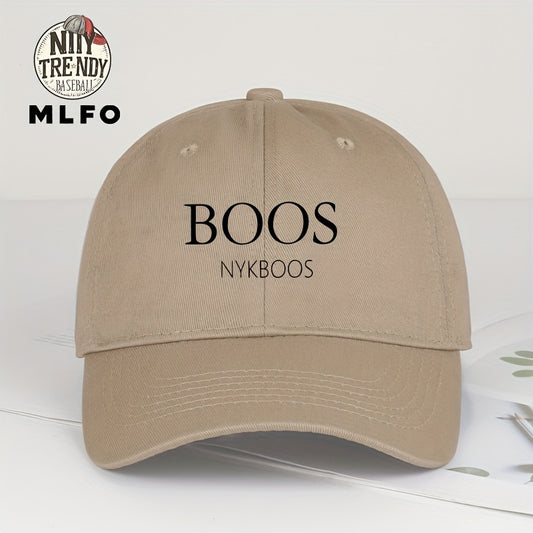 MLFO Casual "BOOS NYKBOOS" Baseball Cap, Lightweight Polyester, Adjustable Fit, Curved Brim, Hand Washable, 5 Colors, with Thanksgiving and Father'S Day Prints