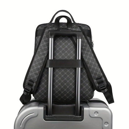 Men's Business Casual Commuter Backpack - Multi-Pocket Convertible Shoulder Bag with Suitcase Attachment, Sleek Minimalist Design for Work Travel & Daily Use, Travel Bag
