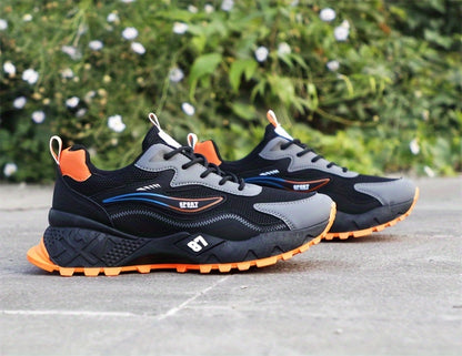 Men's Stylish & Durable Sneakers - Comfortable, Non-Slip Lace-Up Sneakers for Outdoor Activities, Breathable Fabric, All-Season Wear