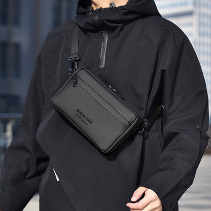 WEIXIER Unisex Fashion Messenger Bag, Shoulder Satchel with Detachable Strap, Polyester Lined, Business Briefcase for Commuting & Outdoor, Ideal Gift for Husband Or Boyfriend