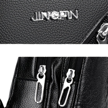 Men's Stylish Black PU Leather Sling Bag - Large Capacity Lightweight Crossbody Chest Pack with Embossed Design & External Earphone Hole for Casual Outings, Crossbody Bag