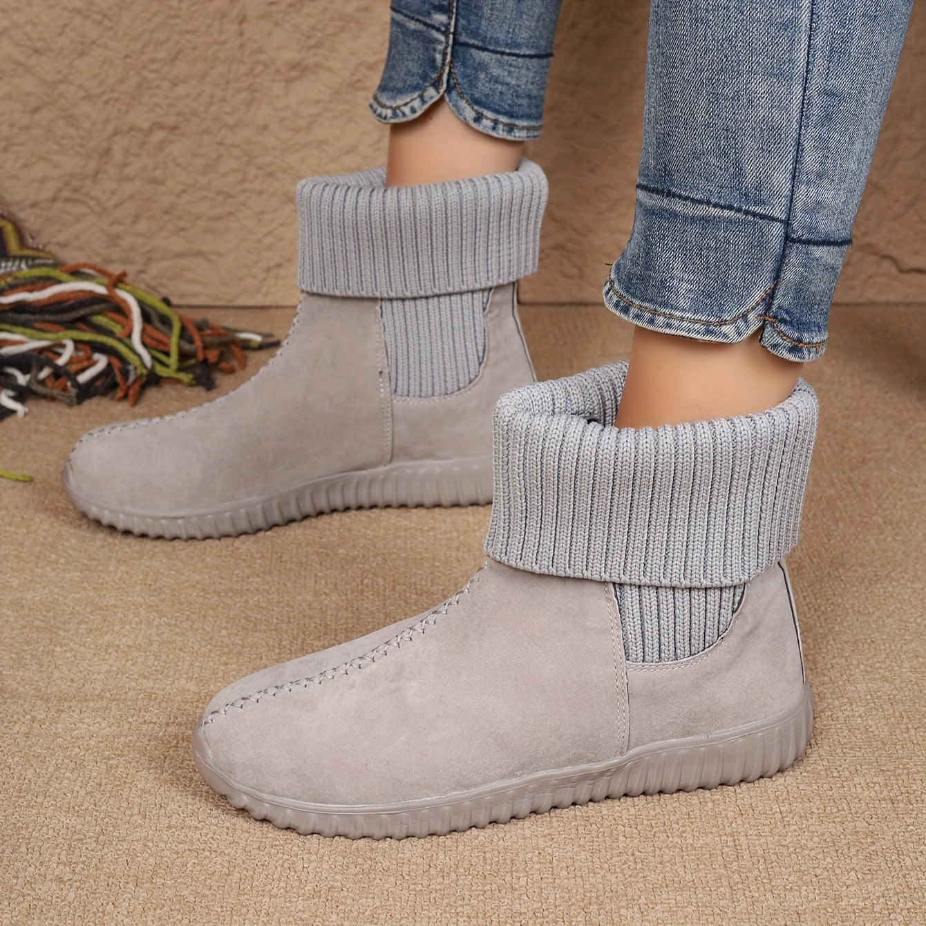 Women's Solid Color Short Boots, Fashion Slip On Ankle Boots, Women's Comfortable Boots
