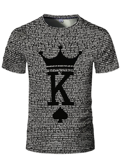 Lucky T-Shirt Men's Classic Geometric Long Sleeve T-Shirt - Tear-resistant, high-stretch, knitted fabric - Suitable for sports, training, yoga, running, hiking and casual wear