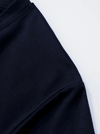 Men'S V-Neck Short Sleeve T-Shirt - Lightweight & Breathable, Casual Fit, Solid Black, Perfect for Summer, High-Quality Knit Fabric, Everyday Tshirt | Casual Style | Comfortable Fit