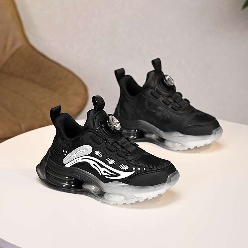 New Youngsters's Fashion Casual Sports Shoes Outdoor Running Shoes with Rotating Buttons and Soft Soles