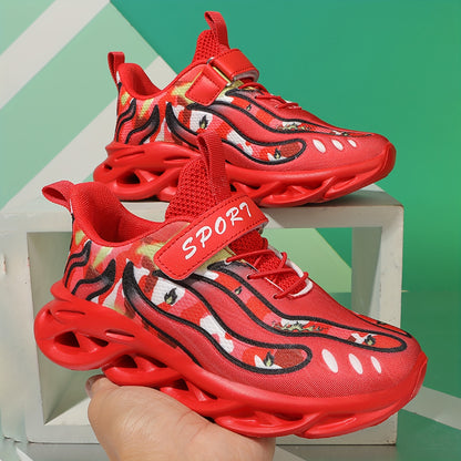 Casual Mesh Sneakers for Boys And Girls with a Three-Dimensional Pattern, Featuring a Low-Top Design with And an EVA Sole, Perfect for Stylish Sports Activities.