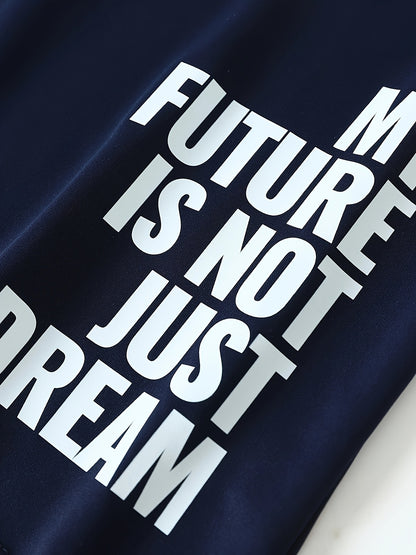 Men's 2pcs Summer MY FUTURE IS NOT JUST A DREAM Casual T-Shirt and Pants Set - Suitable for Casual Sports Outing - Starry OB