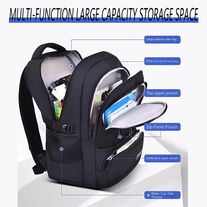 1pc DUO BAO High-Quality Knapsack - Stylish Gray & Black Backpack with 6 Large Compartments, Durable Oxford Fabric, Ideal for School, Travel, and Fitness, Casual Style, Travel Backpack | Stylish Backpack | Durable Backpack