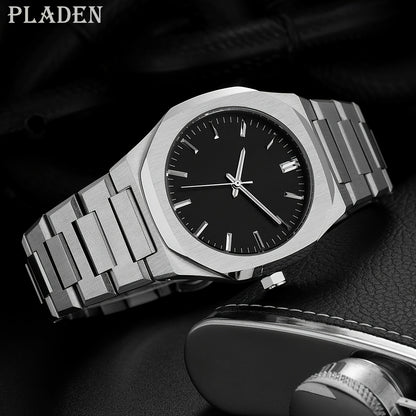 PLADEN Fashion Brand High-end Solid Stainless Steel Ultra-thin Simple Business Men'S Women'S Watch