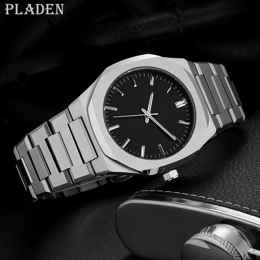 PLADEN Fashion Brand High-end Solid Stainless Steel Ultra-thin Simple Business Men'S Women'S Watch