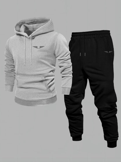 Men'S Casual Fleece-Lined Hoodie - "Sonic" Graphic Print, Loose Fit, Long Sleeve Pullover with Kangaroo Pocket, Black, Fall/Winter Streetwear, Casual Wear Hoodie|Graphic Print Hoodie|Fleece Lined Interior, Sweater Hoodie