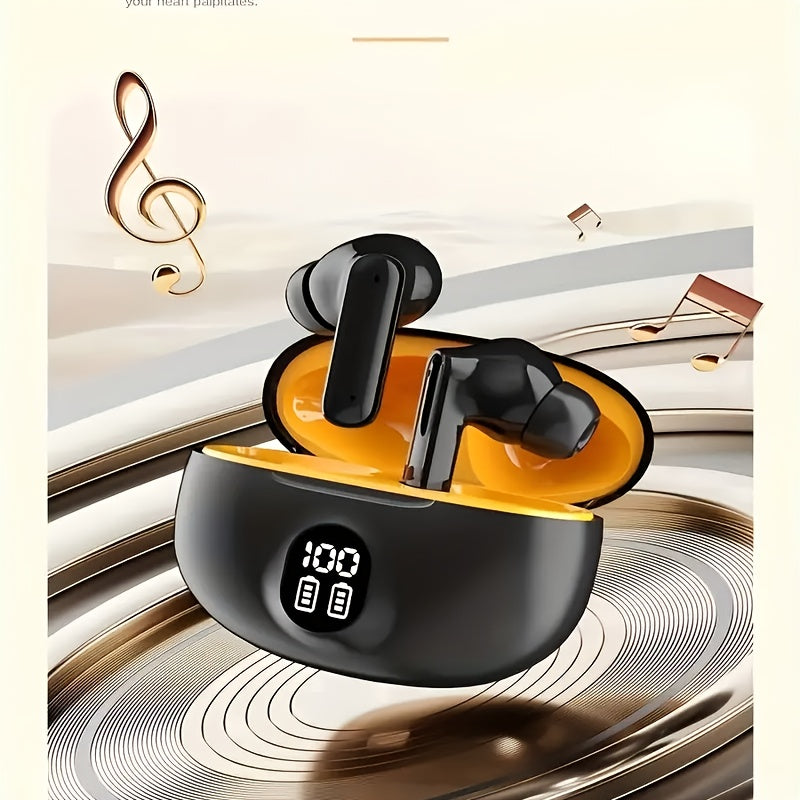 Wireless Earphones, True Wireless Earphones, LED Power Display, with Wireless Charging Box, Anti-Drop Sports Earphones, In-Ear Earphones with Microphone, Suitable for Smartphones, Laptops, TVs, Computers, Sports, Men And Wome