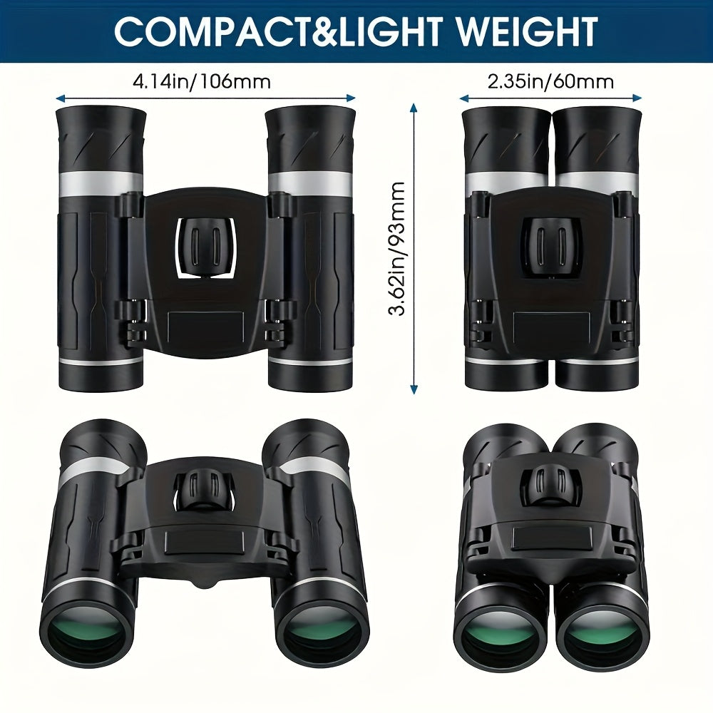 1pc 10X Upgraded HD Portable Zoom Binoculars, Folding Performance Telescopes, Long Range Powerful Binoculars, for Outdoor Tourism and Camping