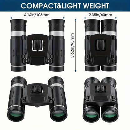 1pc 10X Upgraded HD Portable Zoom Binoculars, Folding Performance Telescopes, Long Range Powerful Binoculars, for Outdoor Tourism and Camping
