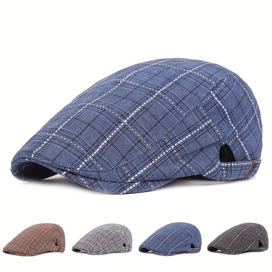 Men'S and Women'S Stylish Check Pattern Beanie Hat - Packable, Hand Washable, Autumn & Spring Fashion Cap, Autumn Fashion Cap | Check Pattern Beanie | Packable Hat