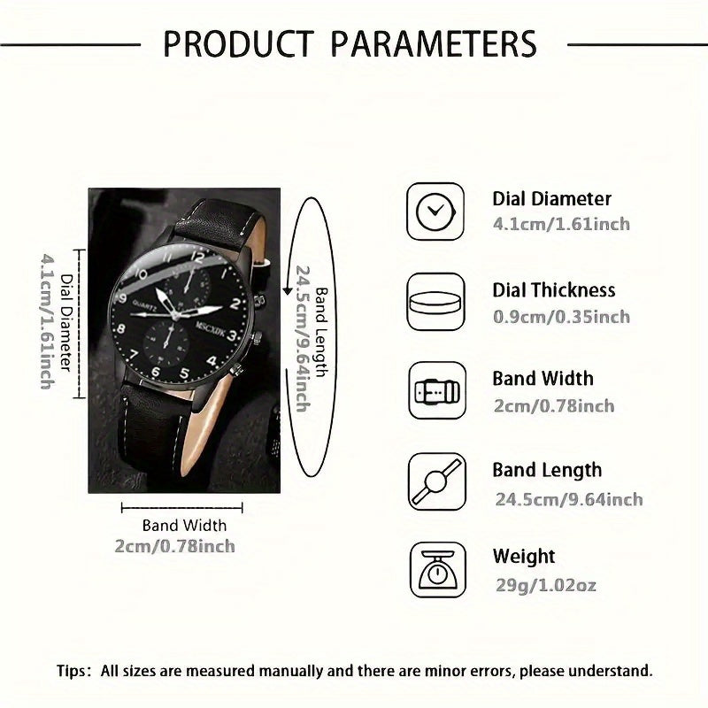 5pcs men&women&apos;s Watch Set - Stylish Casual Quartz Wristwatch, Necklace, Bracelet, Ring, and Glasses, Suitable for Women&women