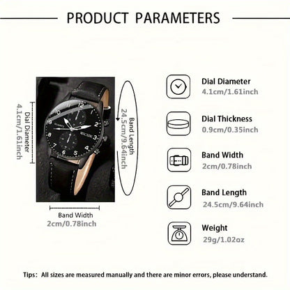 5pcs men&women&apos;s Watch Set - Stylish Casual Quartz Wristwatch, Necklace, Bracelet, Ring, and Glasses, Suitable for Women&women